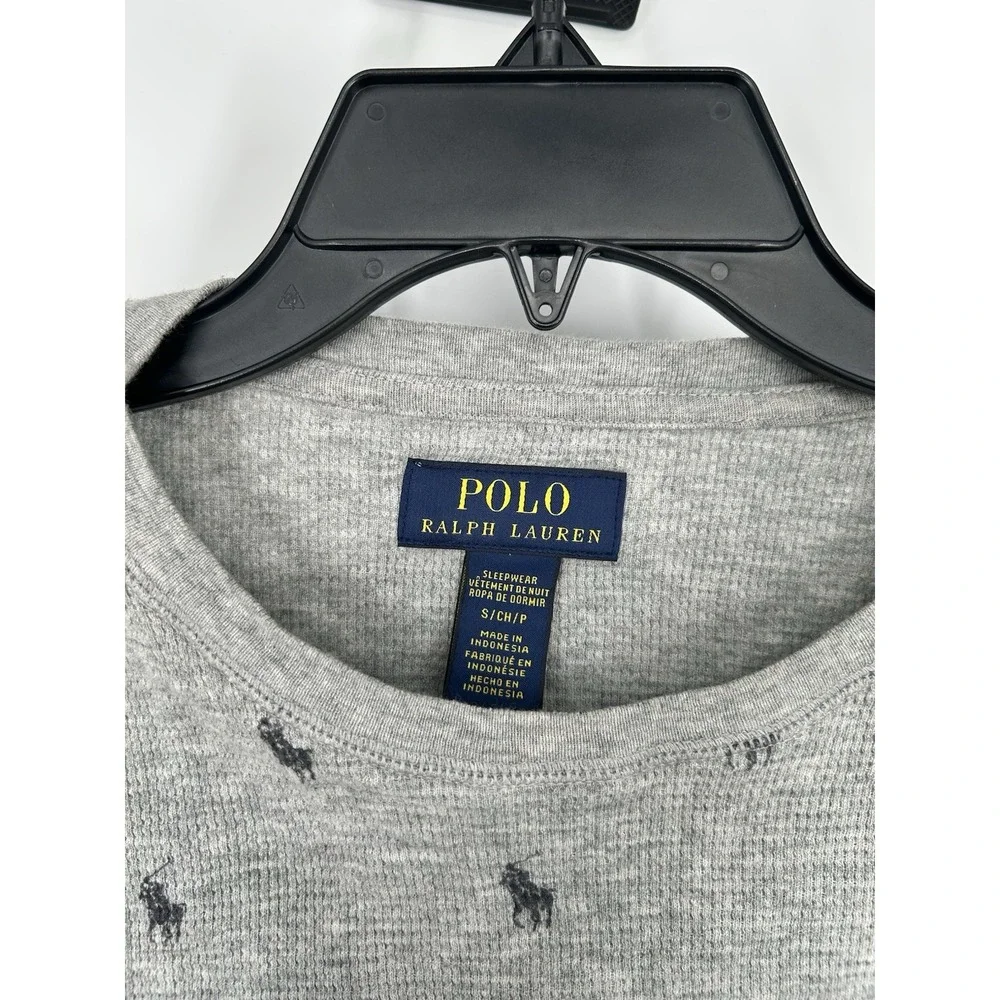 Polo Ralph‎ Lauren Pony Logo AOP All Over Print Logo Thermal Waffle Knit Small